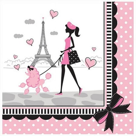 Creative Converting 665584 Party in Paris - Lunch Napkins - Case of 216