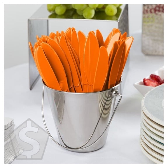 Creative Converting 7 1/2" Sunkissed Orange Heavy Weight Premium Plastic Knife - 288/Case