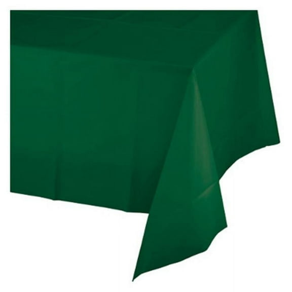 Creative Converting 703124 82 in. Octy Round Plastic Table Cover- Hunter Green