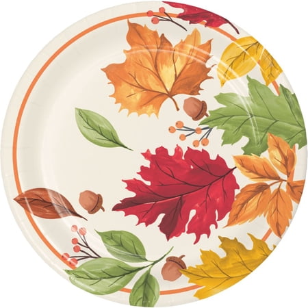 Fall Leaves 7-inch Paper Plates 8 Per Pack