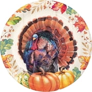 Thanksgiving Harvest Turkey 7-inch Paper Plates 8 Per Pack