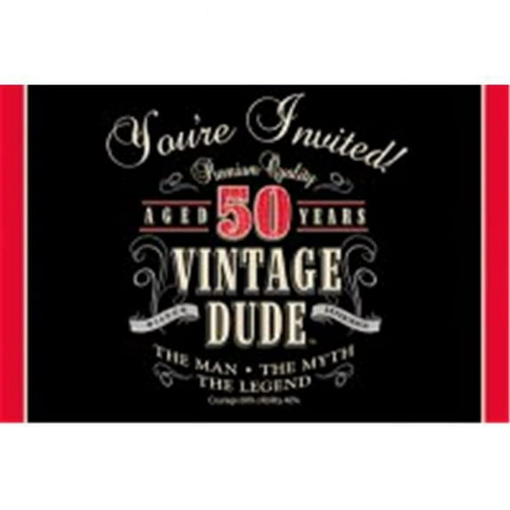Creative Converting 891567 Vintage Dude - Invitation, 50th - Case of 48