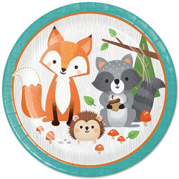 Creative Converting 343945 9 in. Wild One Woodland Paper Plates - 8 ...