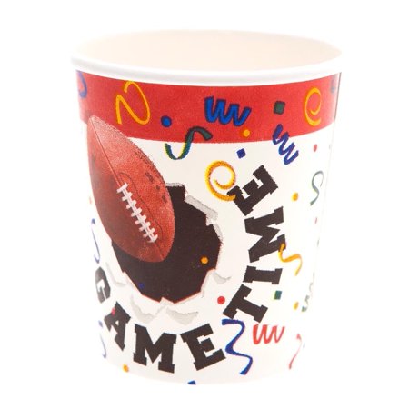 Creative Converting 9 oz. Football Game Time Sports Printed Glass Cups - Set of 8