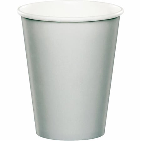 Creative Converting 332520 9 oz Shimmering Silver Hot & Cold Cups, 8 Count