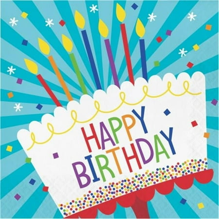 Creative Converting 338587 Birthday Cake Low-Count Napkins