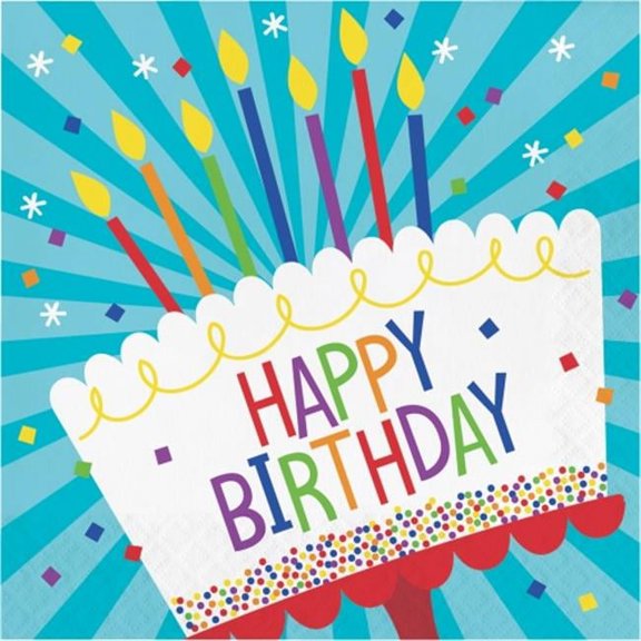 Creative Converting 338587 Birthday Cake Low-Count Napkins