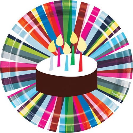 Creative Converting Birthday Cake Paper Dinner Plate (Set of 10)
