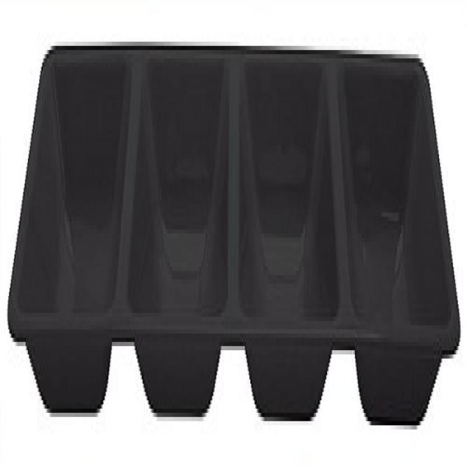 Creative Converting Black Plastic Divided Serving Tray, Each