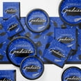 thumbnail image 1 of Creative Converting Blue Graduation Tableware Kit, Serves 18, 1 of 13