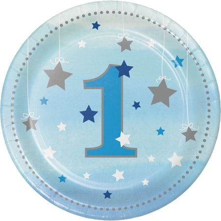 Creative Converting Blue Round Paper Party Supply Sets, (8 Pieces) 6.87"