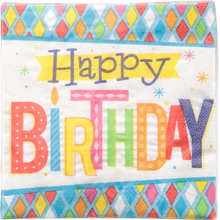 Creative Converting 339855 Bright Birthday Napkins, 16 Count