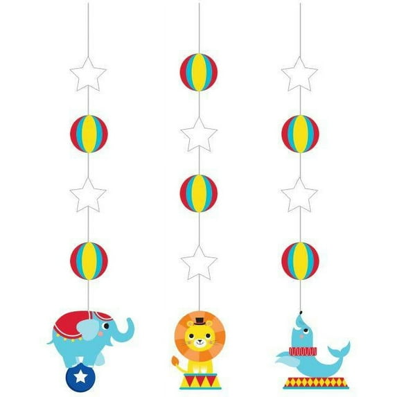 Creative Converting Circus Party Hanging Cutouts, 3 ct