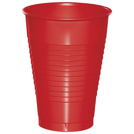 Creative Converting Classic Red Solid Print Plastic Party Supply Sets, (20 Pieces) 3.5"