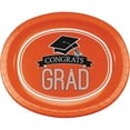 thumbnail image 1 of Creative Converting CongratsITSC&nbsp;Grad Orange Pcs 8-Count Oval Paper Platters for Graduation Party, School Spirit (320069), 1 of 3