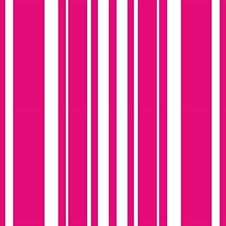 Creative Converting Coordinates Collection 16 Count Beverage Napkins, Hot Magenta Stripe