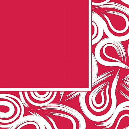 Creative Converting Coordinates Collection 16 Count Lunch Napkins, Classic Red Swirl
