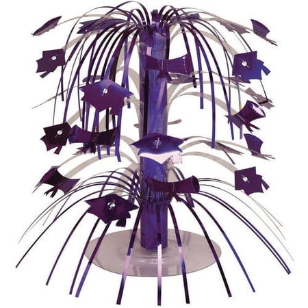 Creative Converting Creative Converting Mini Graduation Purple Foil Cascade Centerpiece Party Supplies and Decorations
