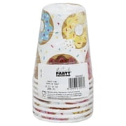 Creative Converting Donut Time Cups Multi-color Paper Party Supply Sets, (8 Pieces) 9 Ounces