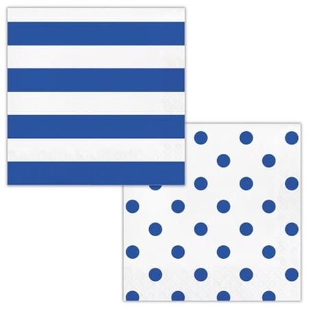 Creative Converting Dots & Stripes Cobalt Napkins, 16 ct