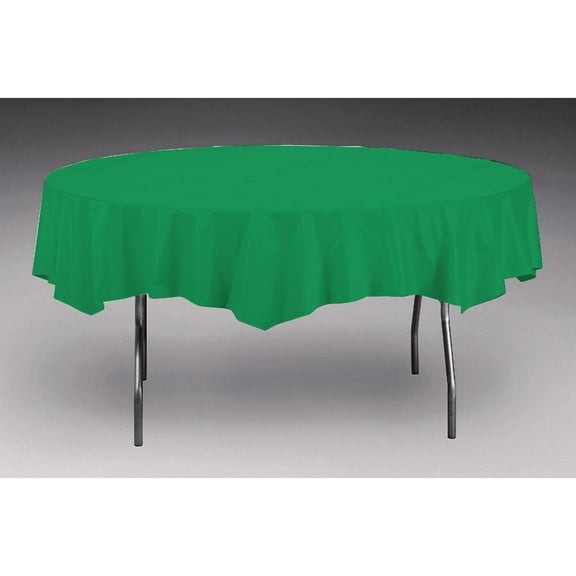 Touch Of Color Octy-Round Round Plastic Table Cover Emerald Green