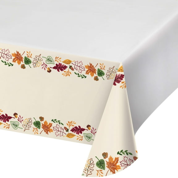Creative Converting Fall Festivities Thanksgiving Paper Tablecloths, 3 ct
