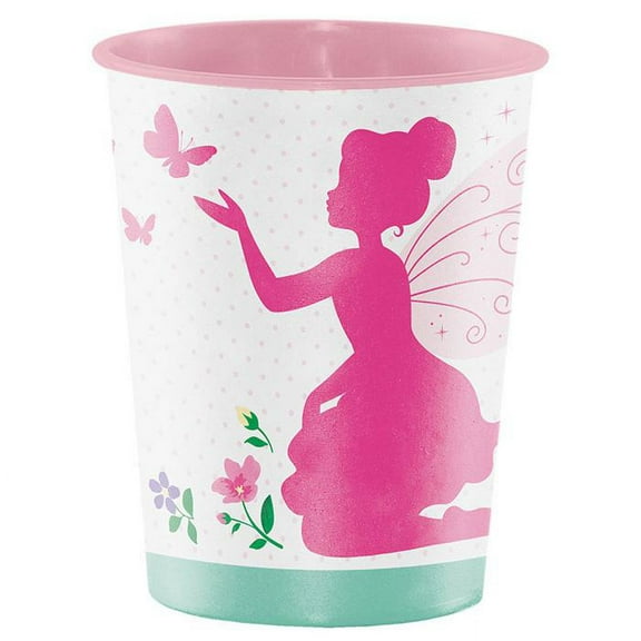 Creative Converting Floral Fairy Sparkle Plastic Keepsake Cup 16 Oz.
