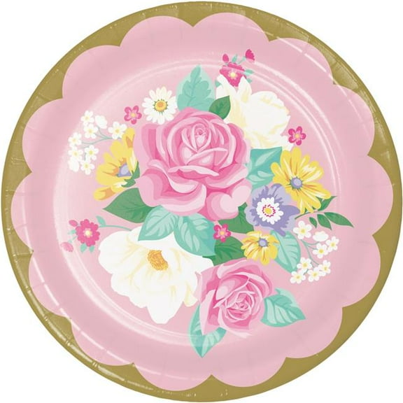 Creative Converting Floral Tea Party Paper Plates, 8 ct