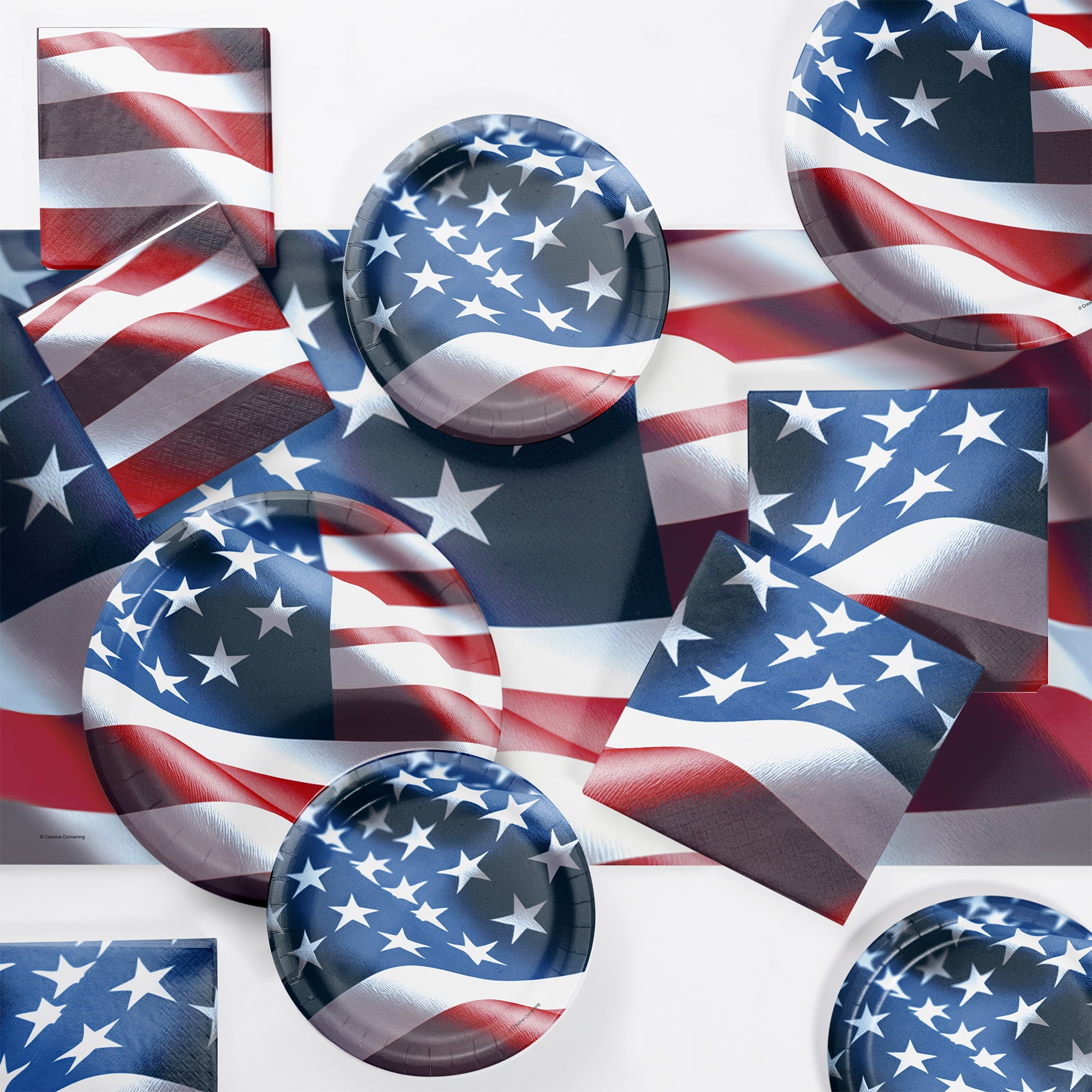 Creative Converting Freedom Flag Tableware Kit, Serves 8