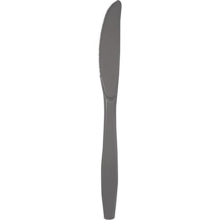 Creative Converting Glamour Gray Plastic Knives - Gray - 7.5in.