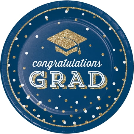 Creative Converting Glittering Grad 9" Paper Plates 54 Count