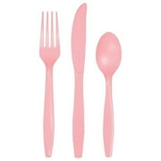 Creative Converting Heavy-Weight Plastic Classic Pink Assorted Cutlery 24/Pack 10428