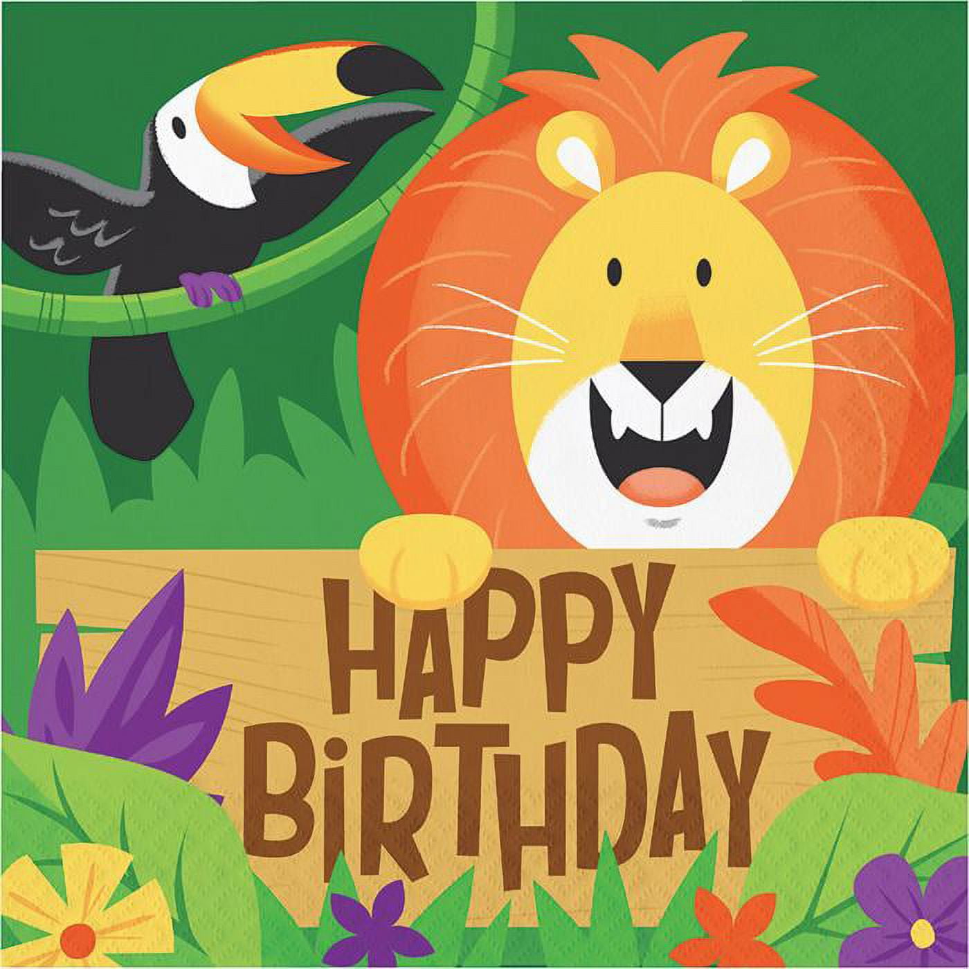 Creative Converting Jungle Safari Paper Napkins, 16/Pkg, Style 2