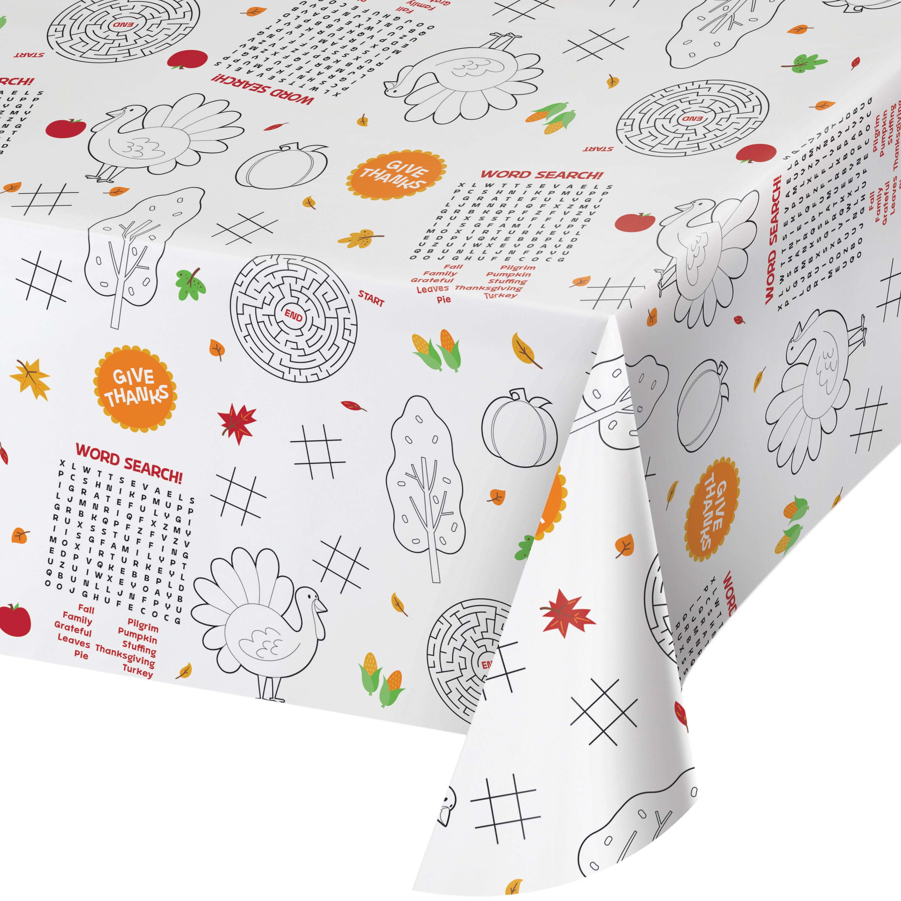 Creative Converting Kids Thanksgiving Activities Paper Tablecloths, 3 ...