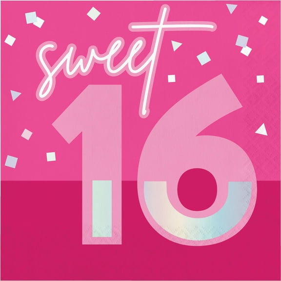 192/Case Bulk Pink Paper Lunch Napkin, Foil, 16
