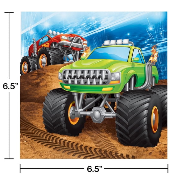 Creative Converting Monster Truck Rally Napkins, 16 ct