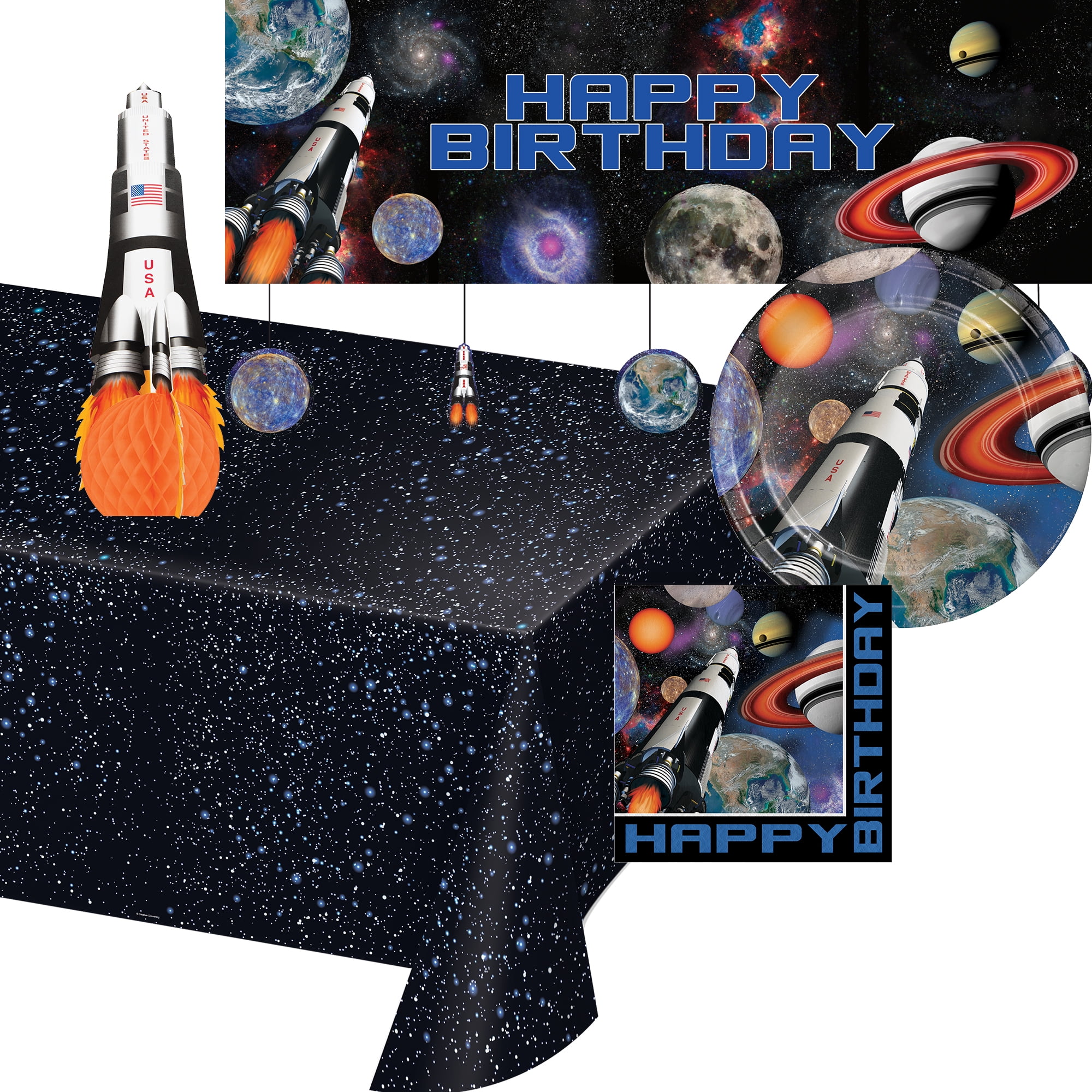 OUTER SPACE Crayon Party Favors, Rocket Spaceship Planets and