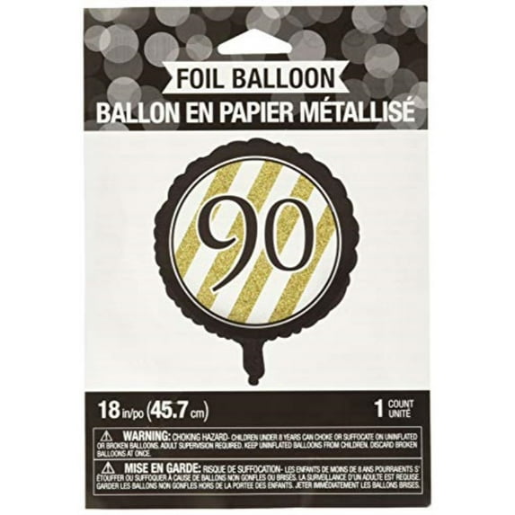 Creative Converting Mylar 18" Multi-color Striped 90th Birthday Balloon