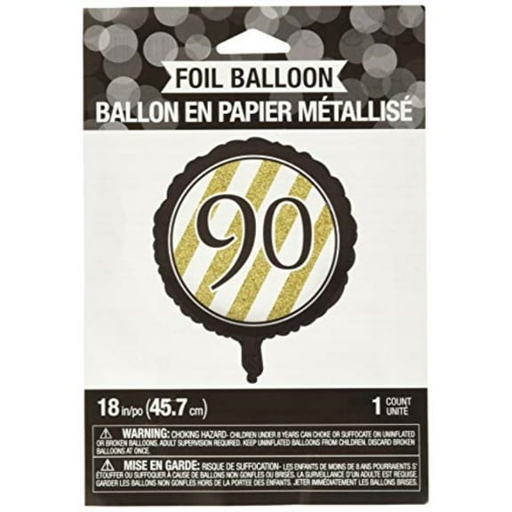 Creative Converting Mylar 18" Multi-color Striped 90th Birthday Balloon