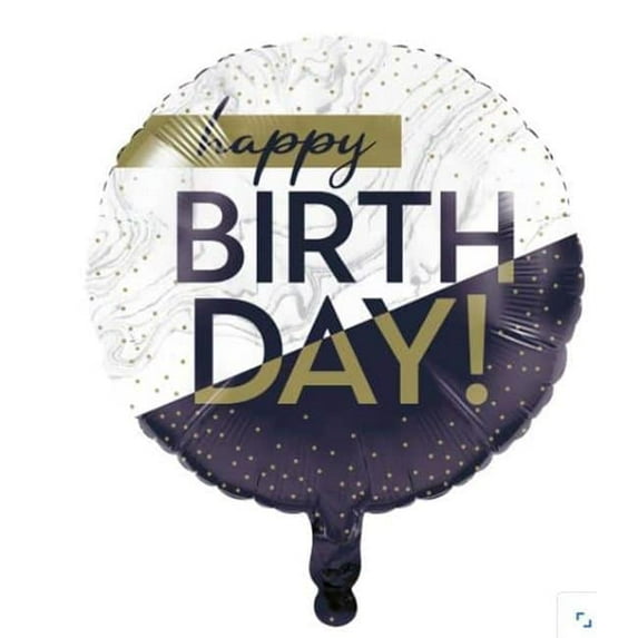 Creative Converting Navy and Gold Birthday 18" Mylar Balloon