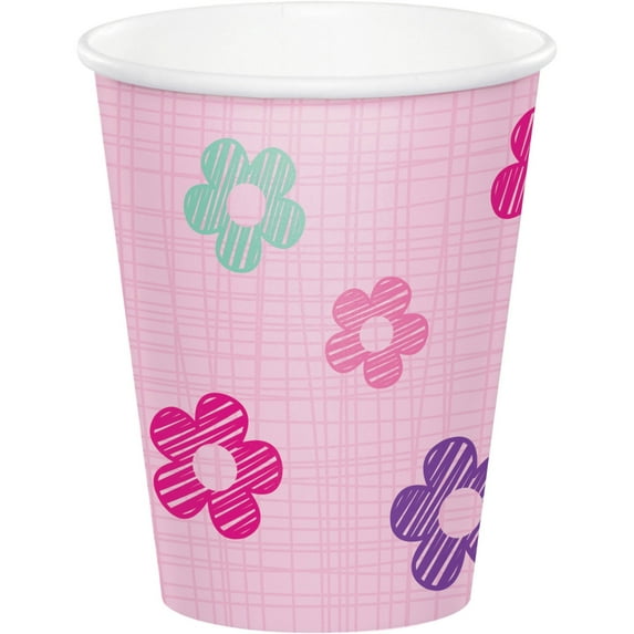 Creative Converting One Is Fun Girl 9 oz Cups, Set of 8