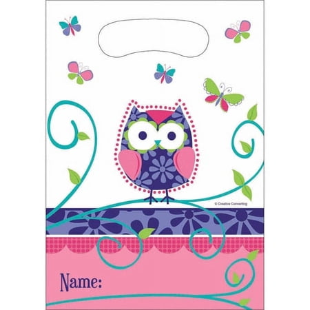 Creative Converting Owl Pal Birthday Loot Bags, 8pk