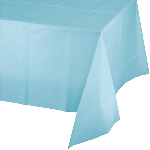 Creative Converting Pastel Blue Plastic Table Cover 54" x 108" 3 Per Pack