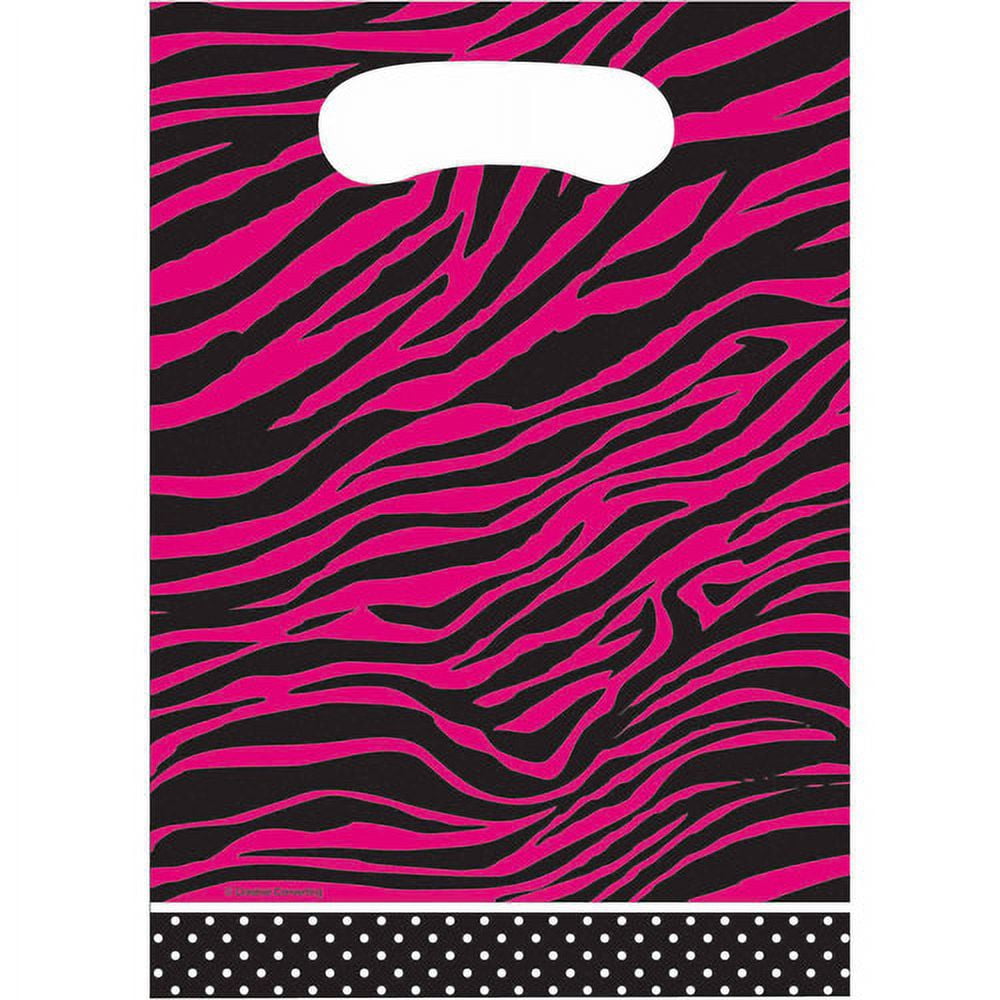 Creative Converting Pink Zebra Boutique Loot Bags, 8pk