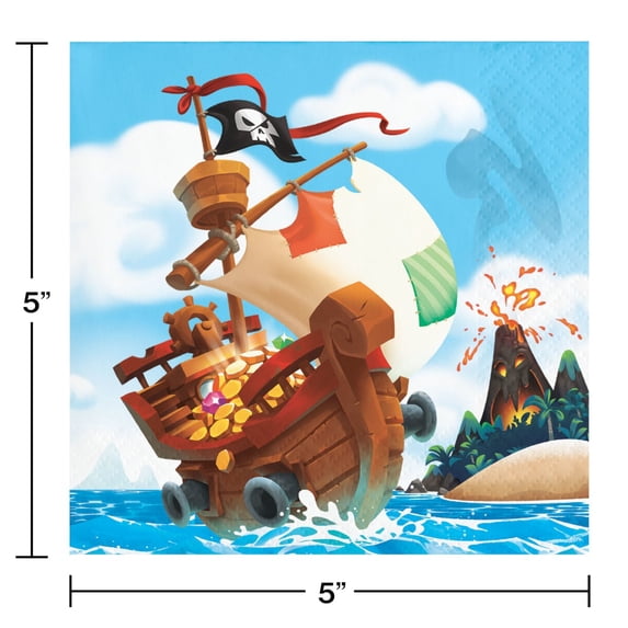 Creative Converting Pirate Treasure Beverage Napkins, 16 ct
