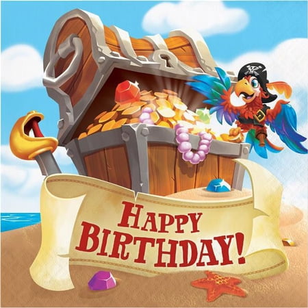 Creative Converting Pirate Treasure Paper Napkins, 16/Pkg, Style 2