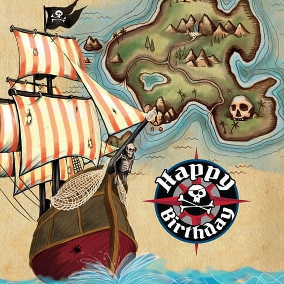 Creative Converting Pirate's Map Disposable Napkins, 16 Count