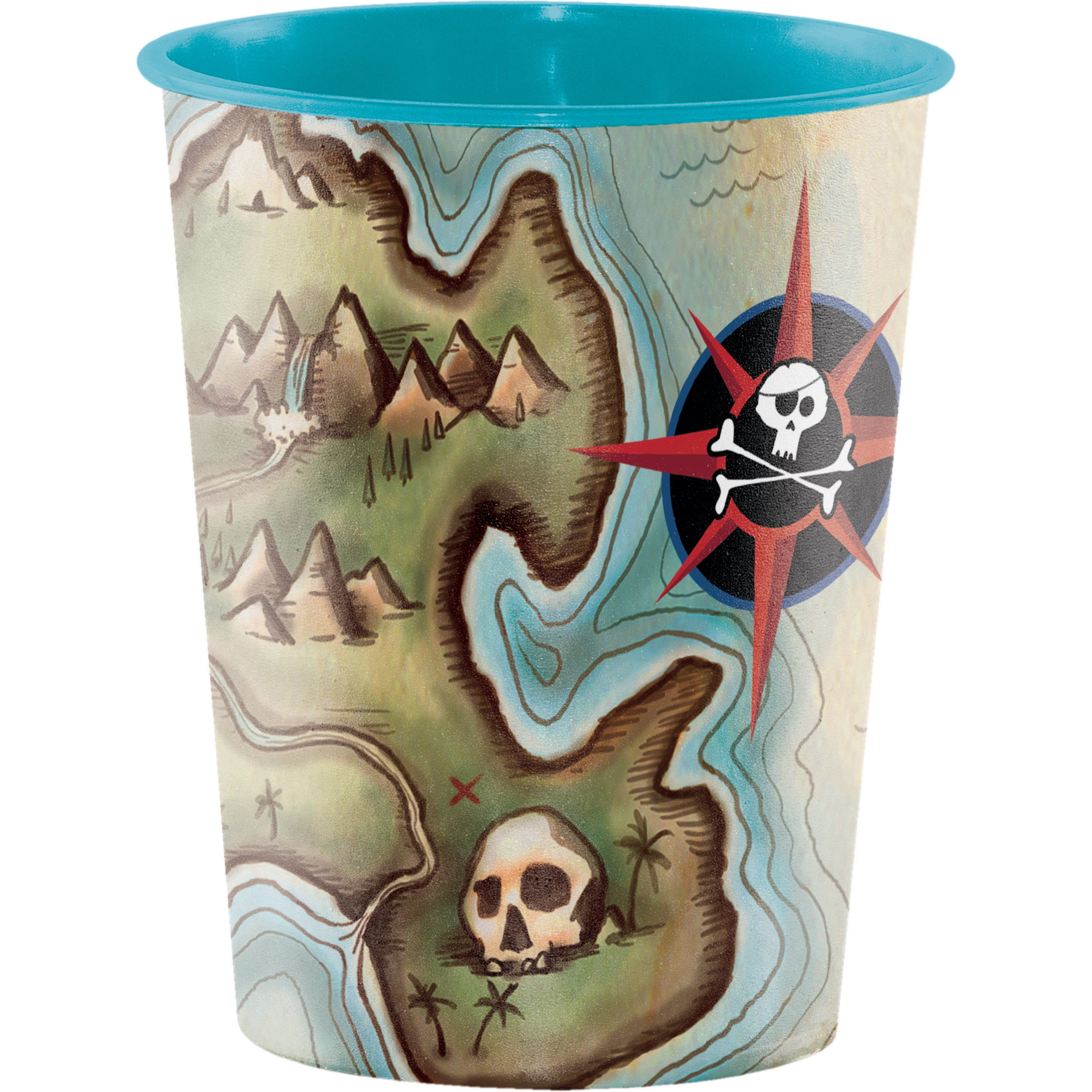 Creative Converting Pirate's Map Keepsake Plastic Cups, 8 count