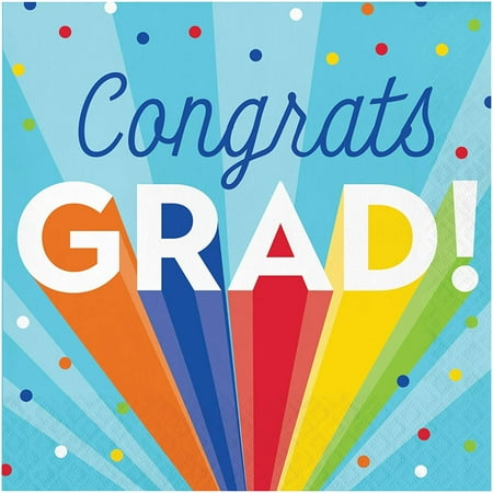 Creative Converting Rainbow Grad Napkins, 6.5