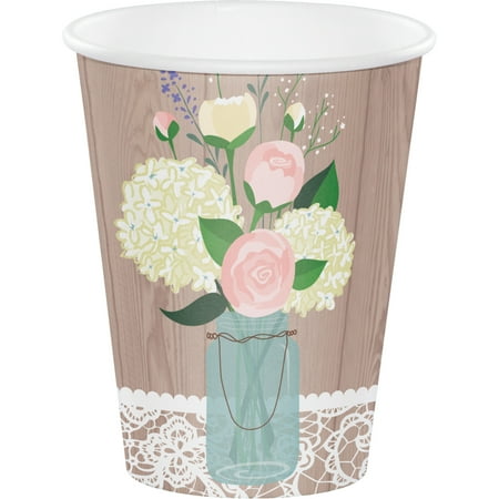 Creative Converting Rustic Wedding Cups, 8 Pack